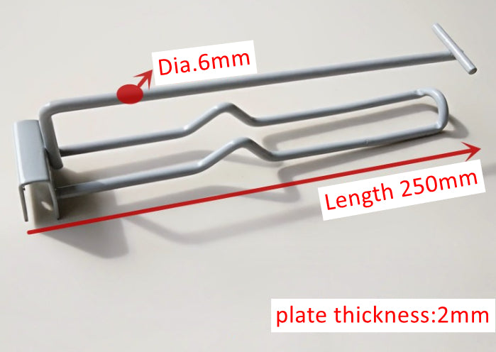 Gancho de alambre doble EGBXX13 para tubo cuadrado con portaprecios