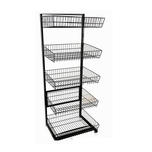 5 tier supermarket baskets display shelf EGDS149