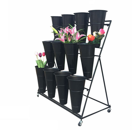 3-Layer Stepped round Bucket Florist Shelves EGDS27