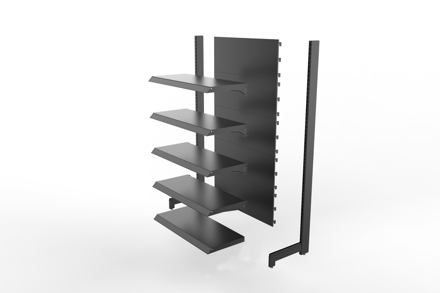 Retail shelving system single sided
